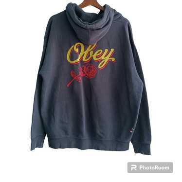 Obey olde rose black hoodie online