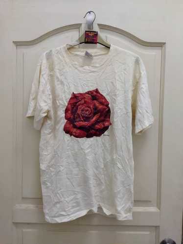 Art × Other × Vintage Rare Vtg Red Rose Art Tshirt - image 1
