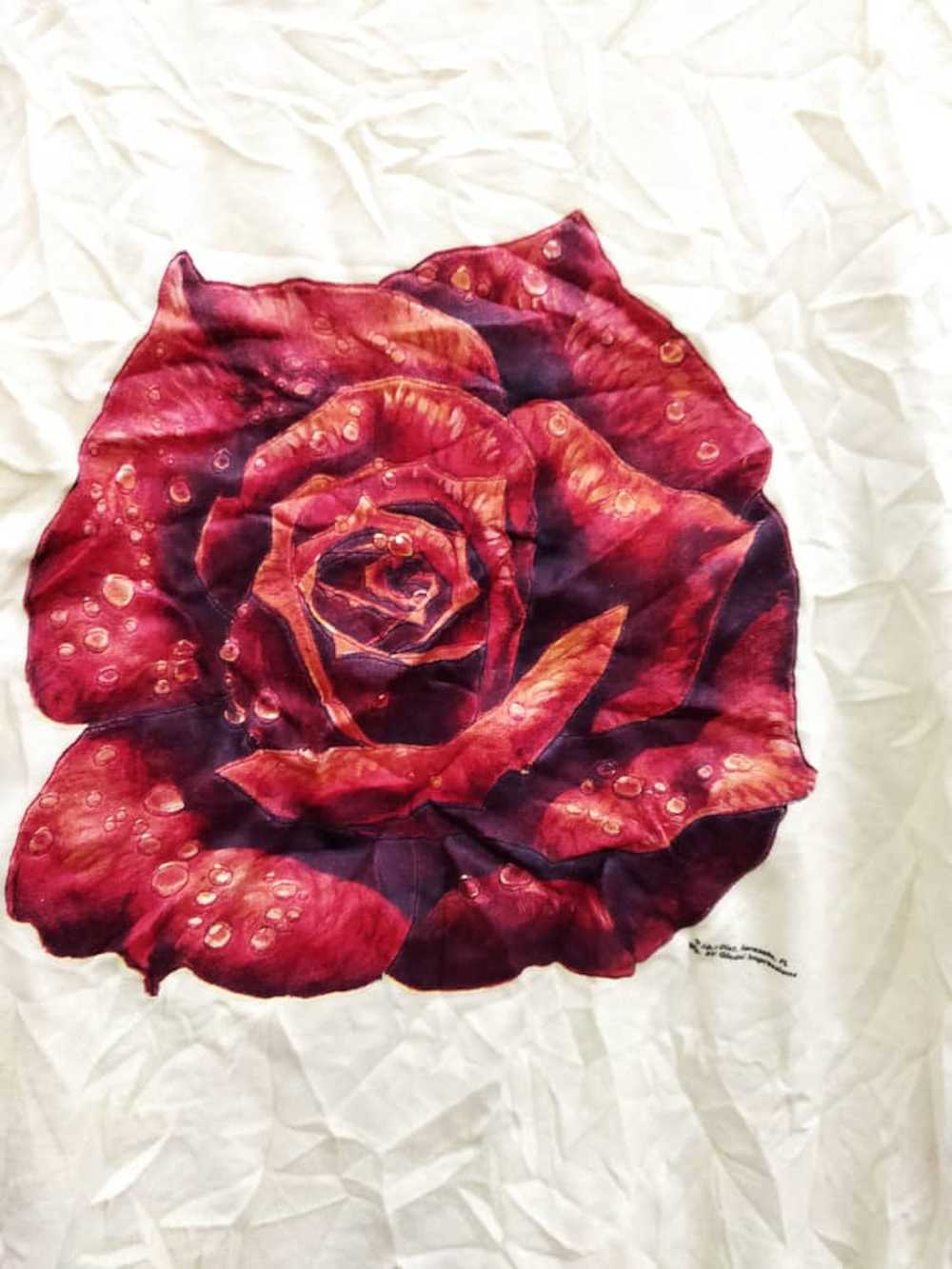 Art × Other × Vintage Rare Vtg Red Rose Art Tshirt - image 2