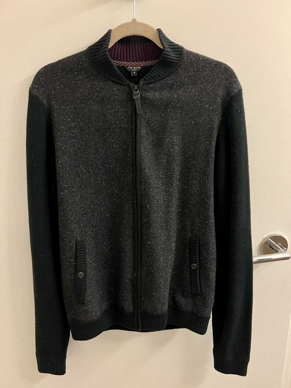 Ted Baker Black Wool Zip Cardigan - image 1