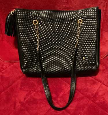 Bally A Vintage Beautiful Black Leather Bally Tote