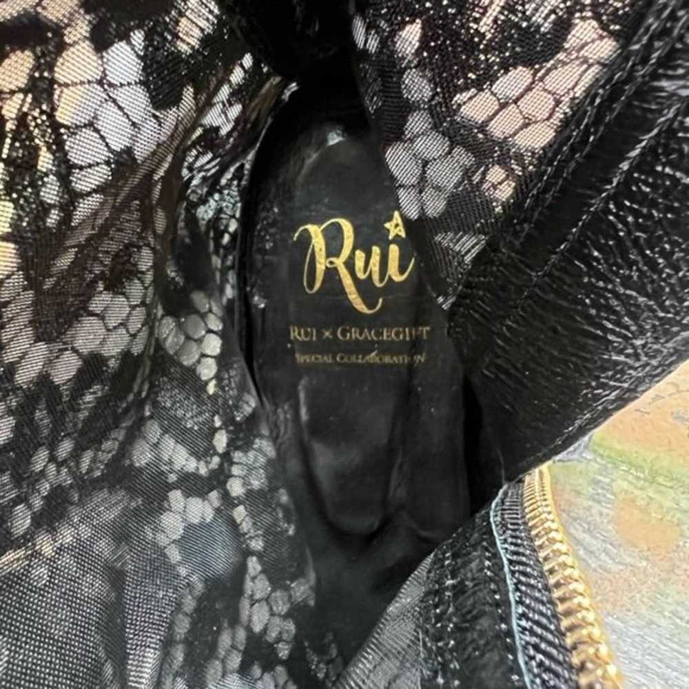 Rui RUI x GRACEGIFT Black Lace Boots, Size 7 - image 11