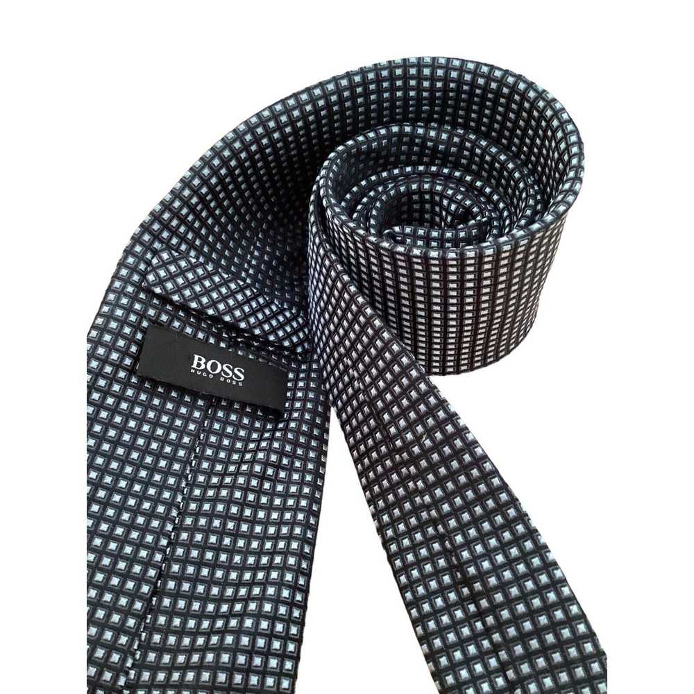 Hugo Boss BOSS HUGO BOSS Black Geometric Silk Tie… - image 4