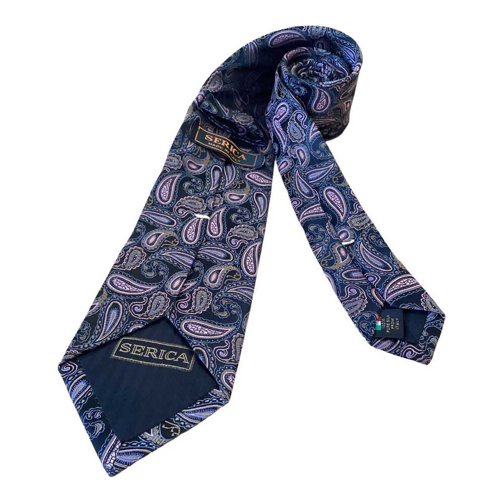 Serica SERICA Black Paisley Silk Tie Made In Ital… - image 2
