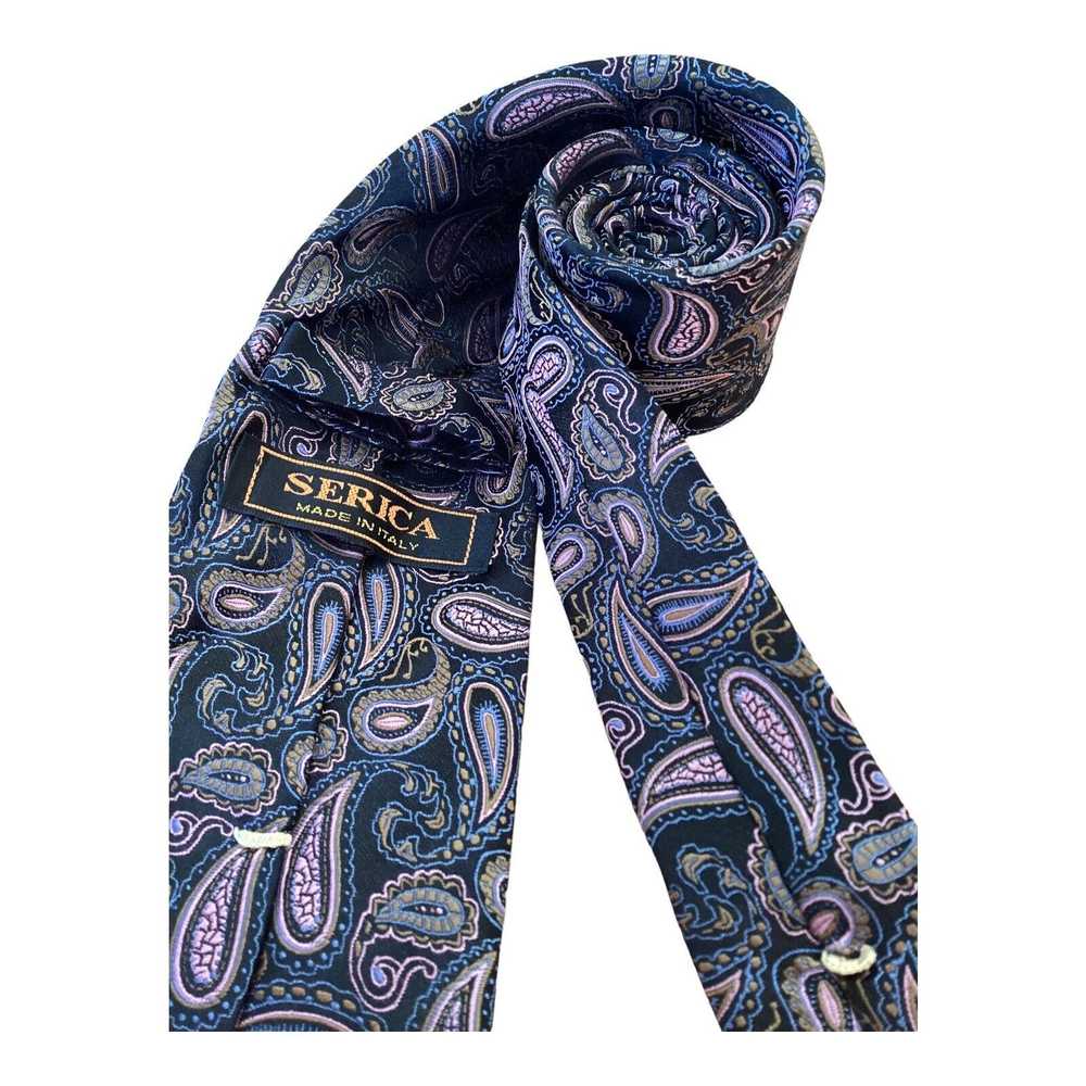 Serica SERICA Black Paisley Silk Tie Made In Ital… - image 4