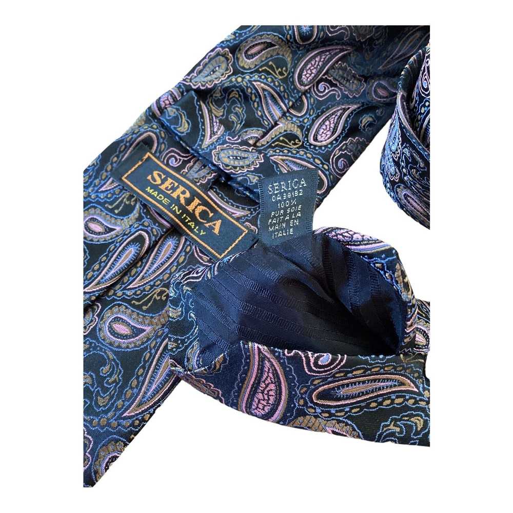 Serica SERICA Black Paisley Silk Tie Made In Ital… - image 5