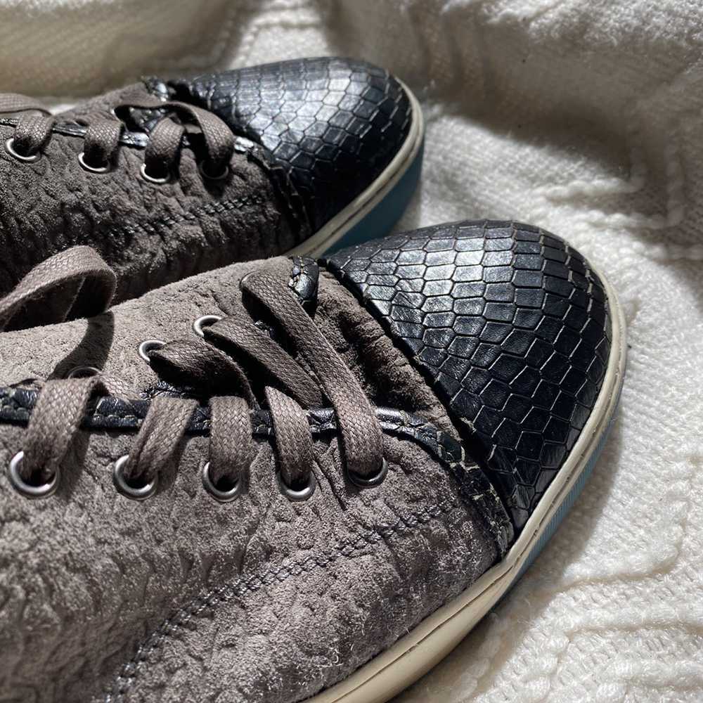 Lanvin LANVIN Textured Suede + Snakeskin Sneaker - image 4