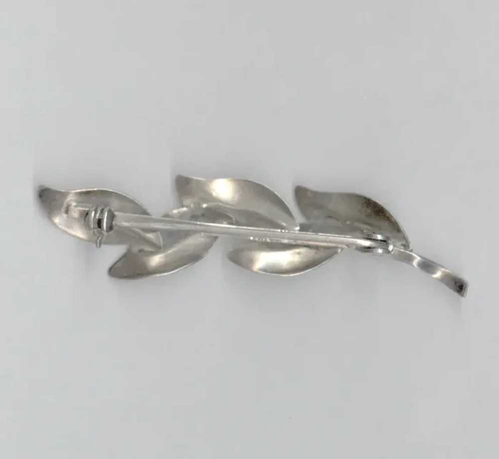 Signed TEKA Silver Leaf Bar Pin Theodor Klotz GER… - image 2