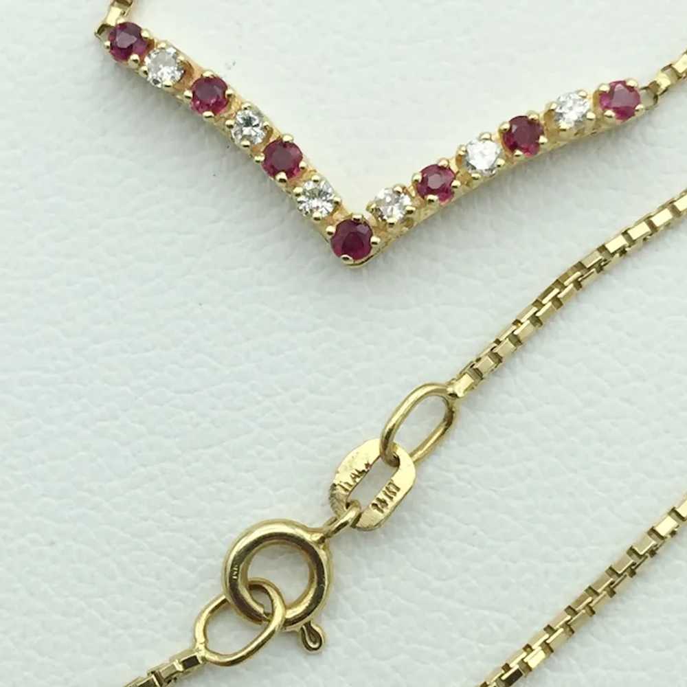 14KY Ruby Diamond Pendant with 16'' Necklace - image 5