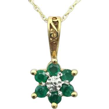 10KY Emerald Pendant with 18'' Necklace - image 1