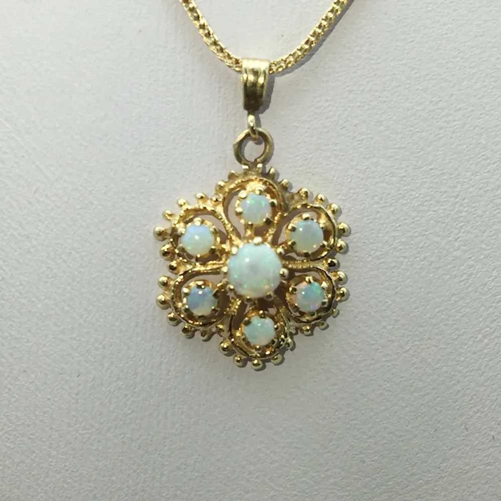 14KY Opal Pendant with 24'' Necklace - image 3