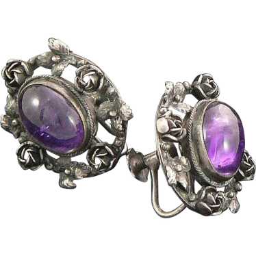 Amethyst Silver Earrings Italy