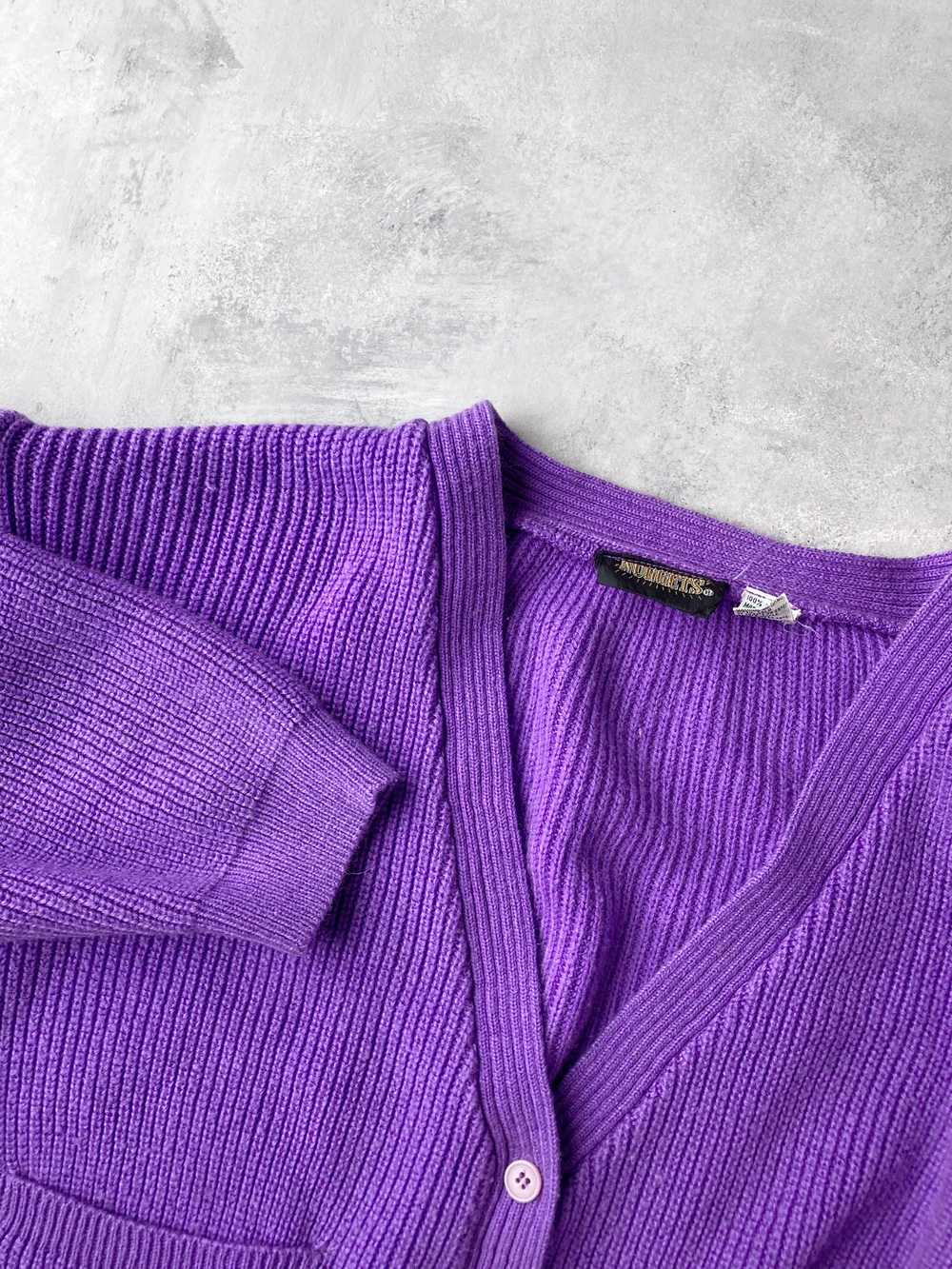 Cropped Purple Cardigan 90's - Large - image 2