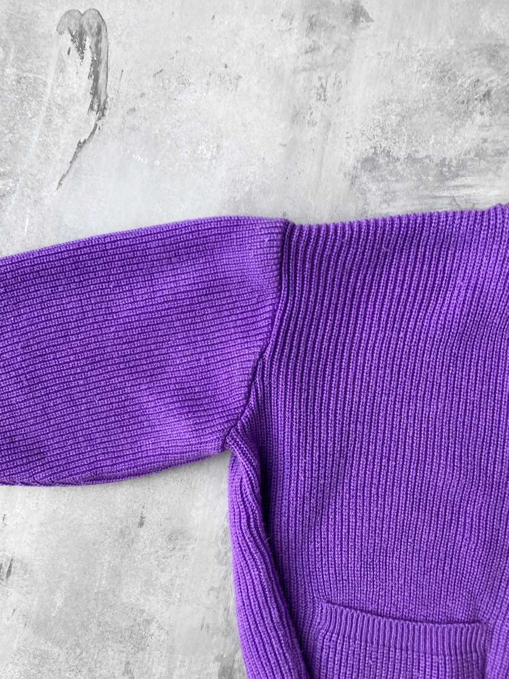 Cropped Purple Cardigan 90's - Large - image 3