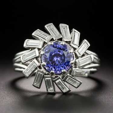 French Mid-Century Purple Sapphire and Diamond Spi