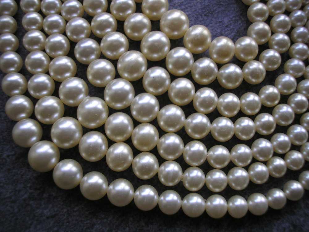 Vintage 7 Strand ART DECO Style Faux Pearl Choker - image 5