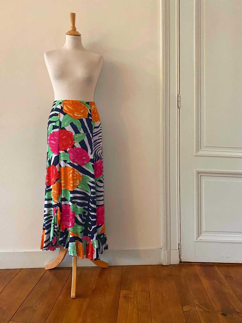 Skirt and top set - Floral zebra skirt and top se… - image 3