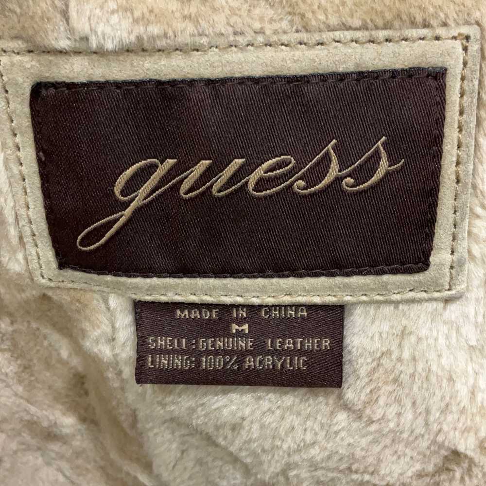 Guess Womens Beige Leather Long Sleeve Collared B… - image 3