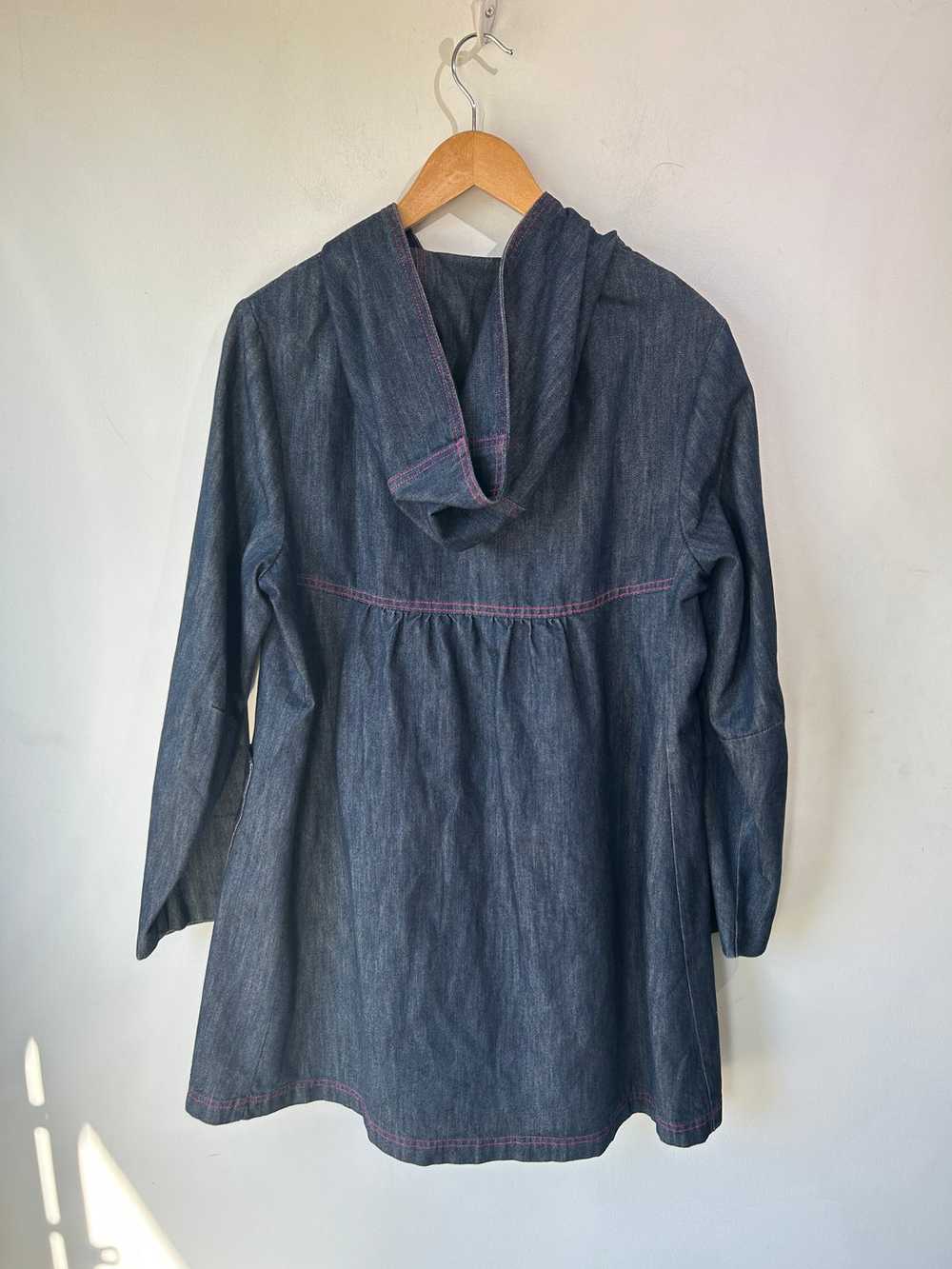 Mon Petite Oiseau Denim Coat with Pink Stitching - image 4