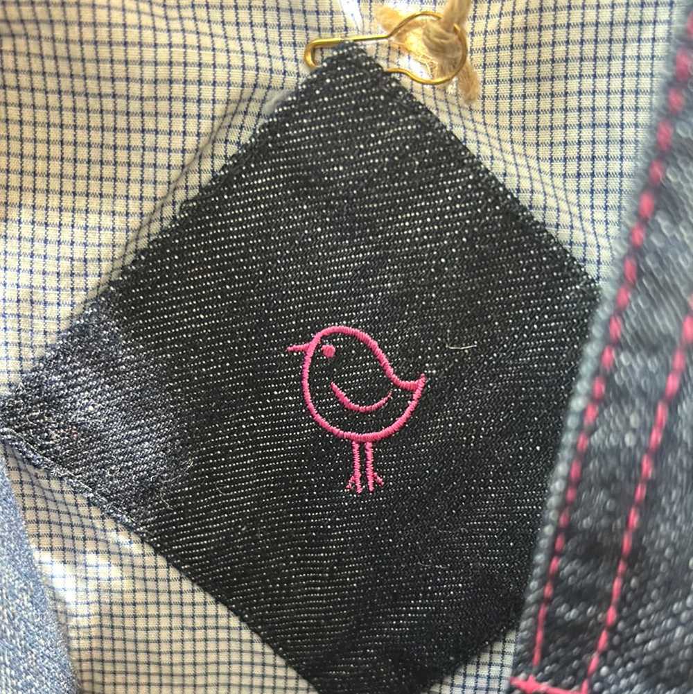 Mon Petite Oiseau Denim Coat with Pink Stitching - image 5