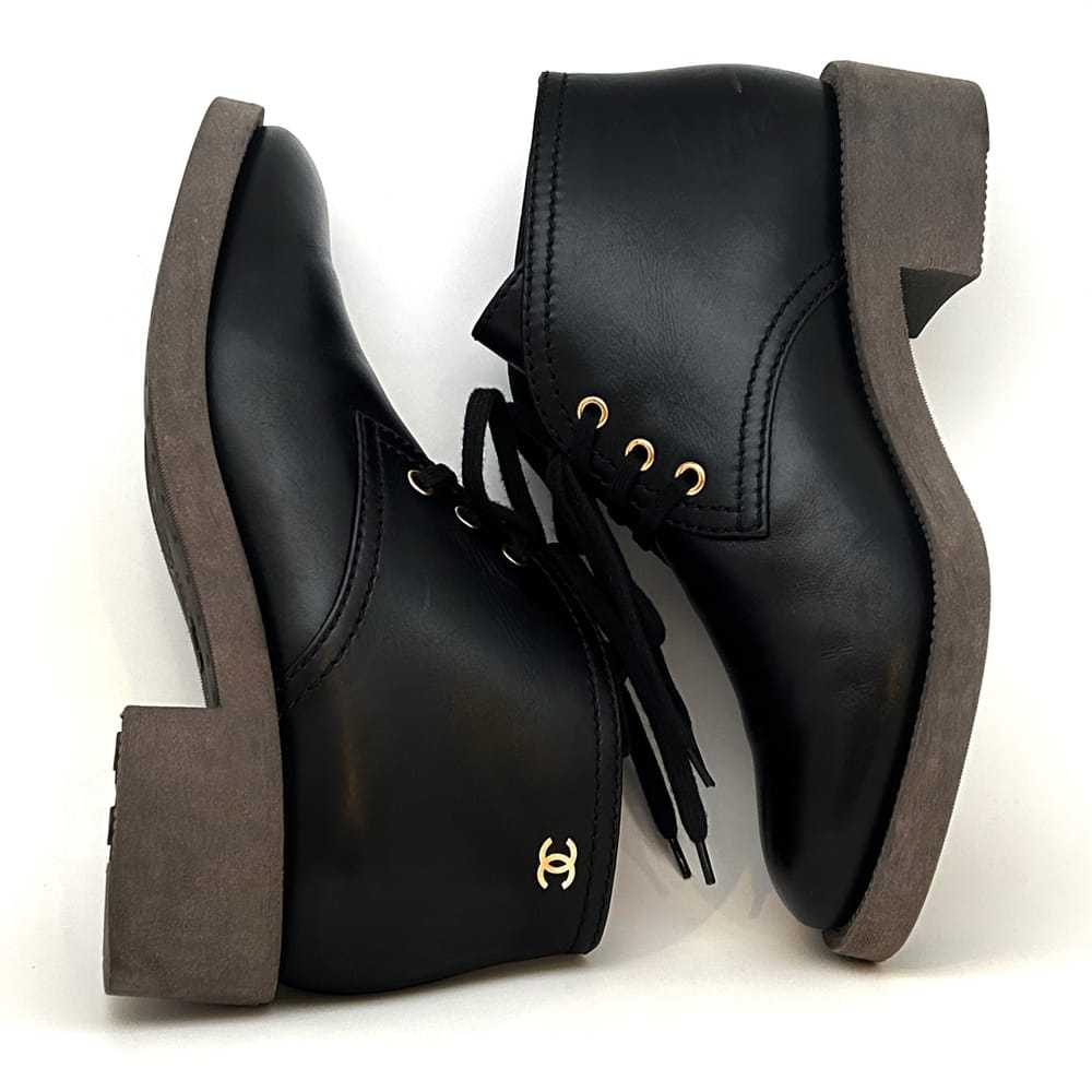 Chanel Leather lace up boots - image 8