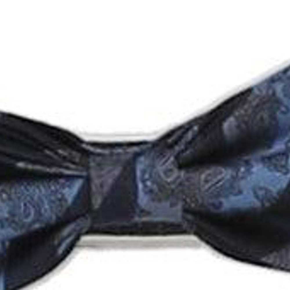 Unbranded Striped Bow Tie - No Size Blue Viscose - image 3