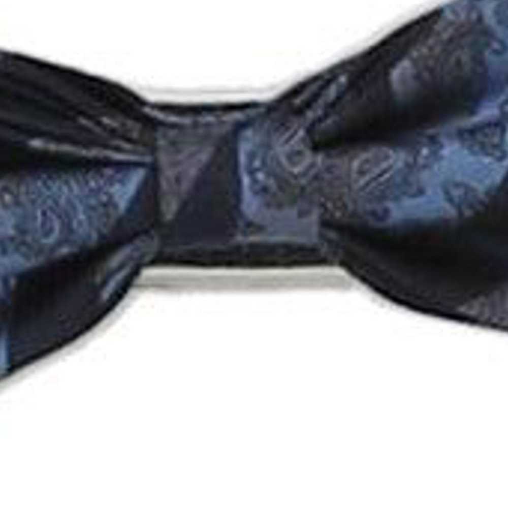 Unbranded Striped Bow Tie - No Size Blue Viscose - image 4