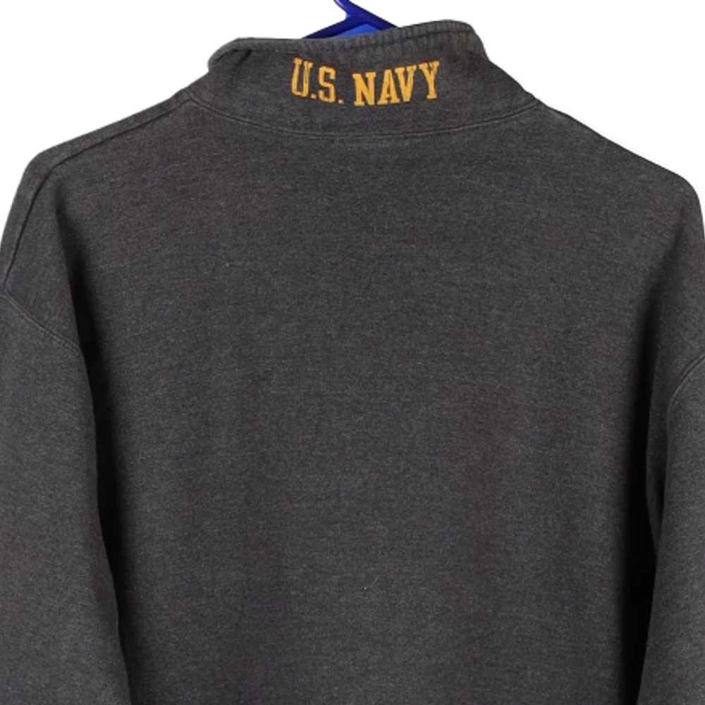 U.S Navy Champion 1/4 Zip - Large Grey Cotton Ble… - image 5