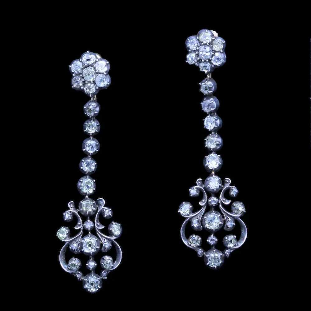 Antique Georgian Victorian Earrings Diamonds Gold… - image 8