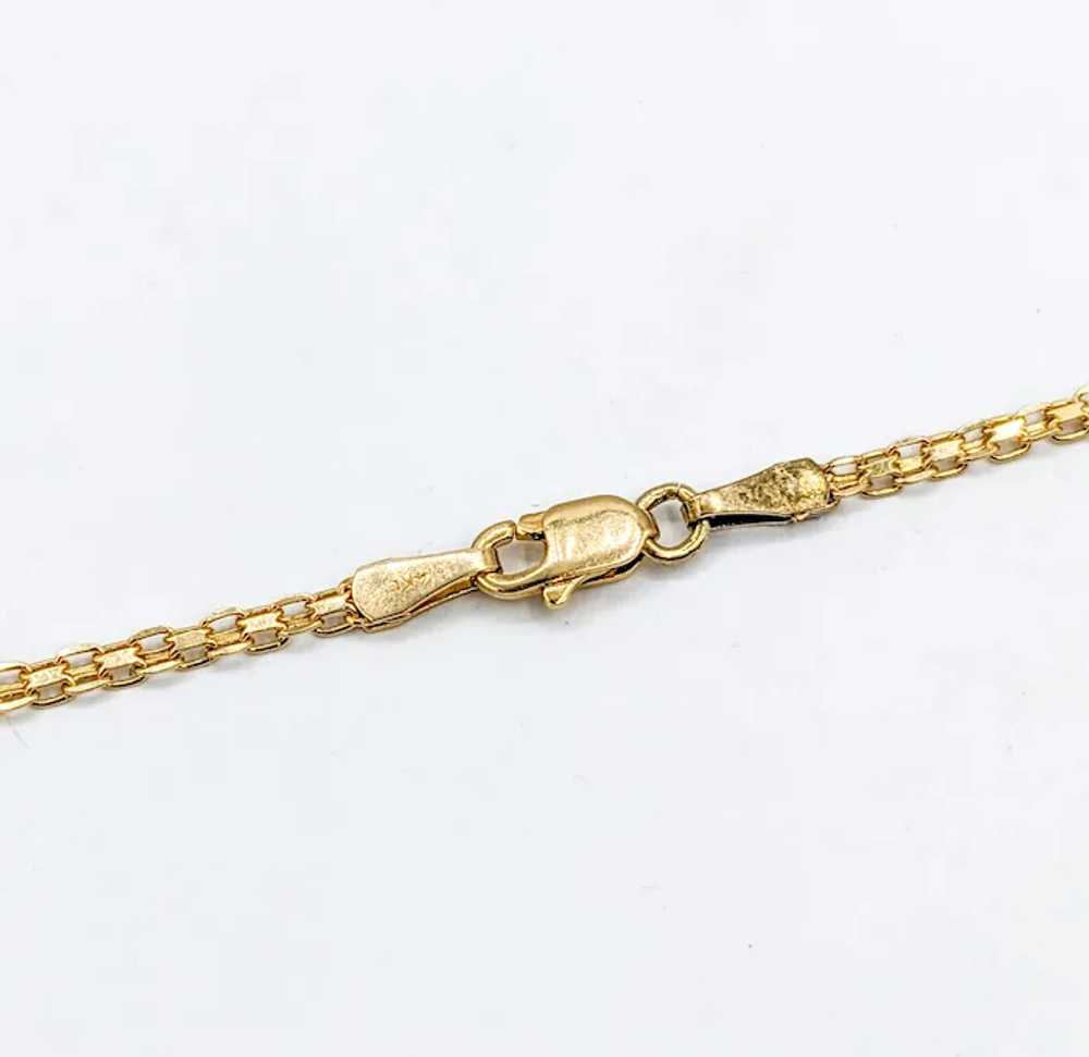 Vintage Sapphire & Diamond Halo Necklace in Gold - image 7