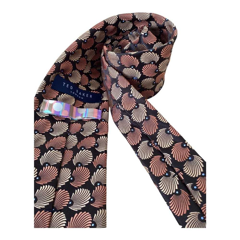 Ted Baker TED BAKER Brown Shellfish Silk Tie USA … - image 4