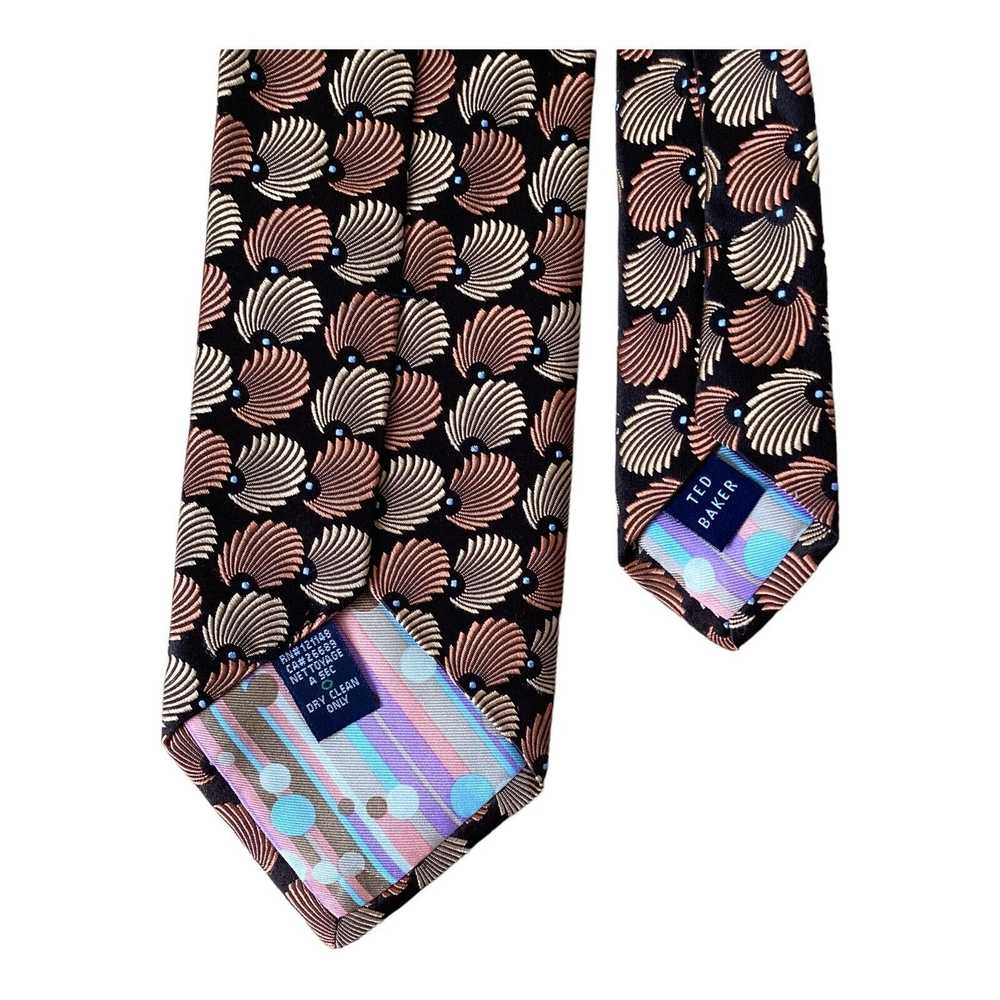 Ted Baker TED BAKER Brown Shellfish Silk Tie USA … - image 5