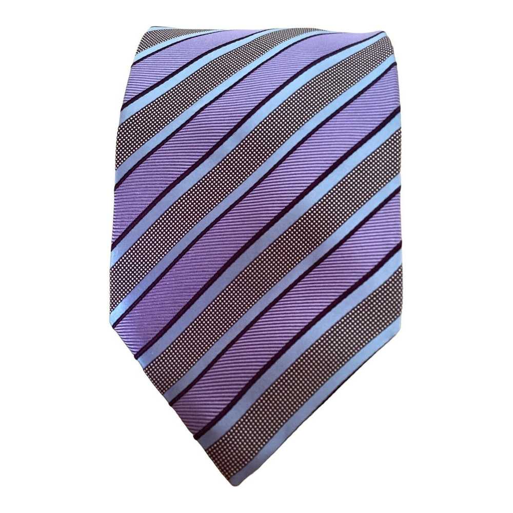 Moschino MOSCHINO Purple Striped Silk Tie Italy 5… - image 1