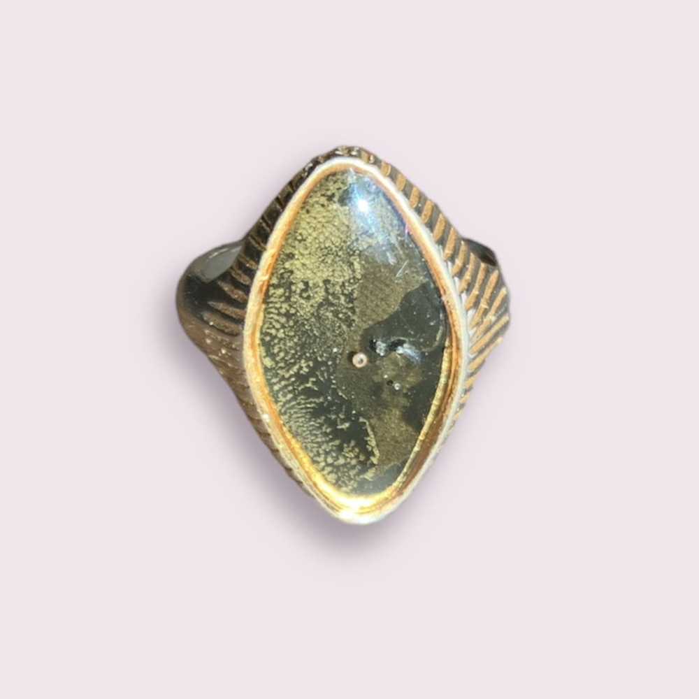 Vintage 70s Sea Green Ring - image 1