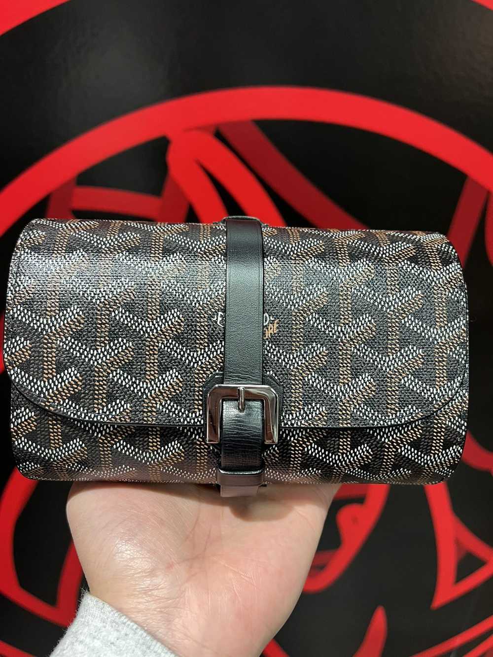Goyard ケース ブラック/グレー GOYARD Goyardine Muse Vanity Case Black 963549 | FASHIONPHILE
