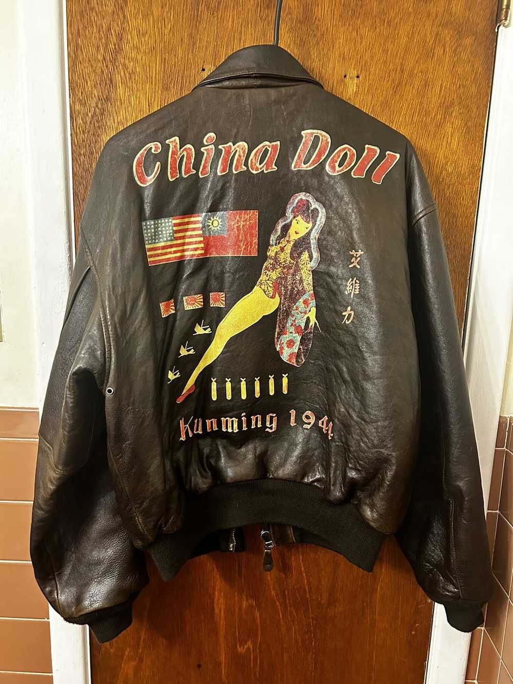 Avirex × Leather Jacket × Vintage China doll 1988 Ave… - Gem
