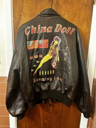 Avirex × Leather Jacket × Vintage China doll 1988 