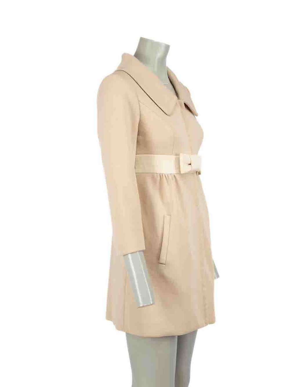 Smythe Beige Wool Bow Detail Coat - image 2