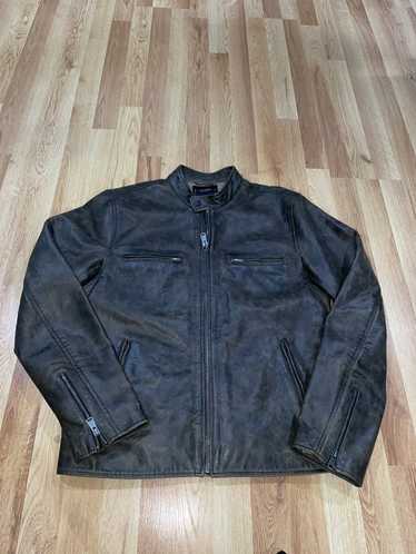 Lucky Brand × Vintage Leather Moto Jacket From Luc