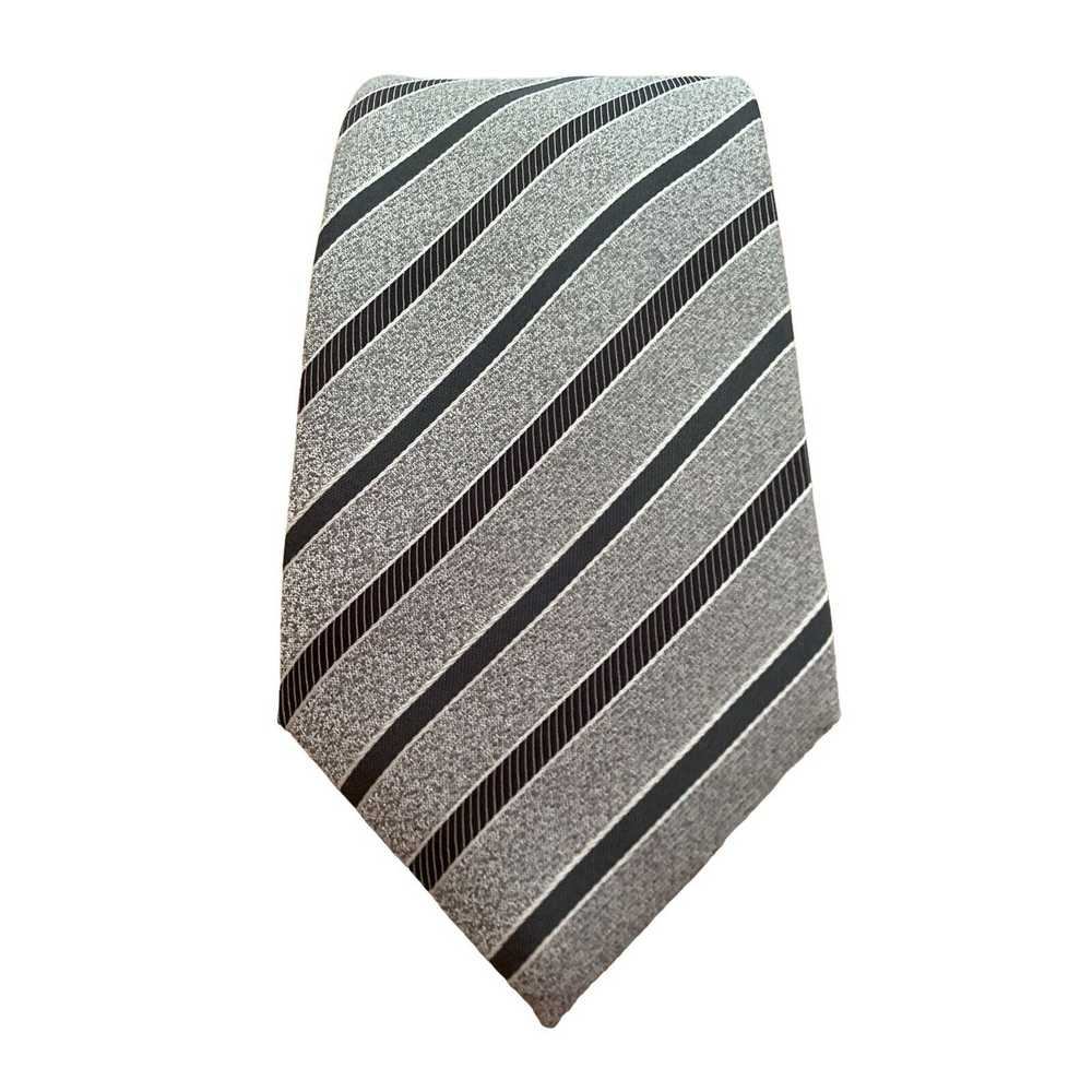 Canali CANALI 1934 Current Gray Striped Silk Tie … - image 1