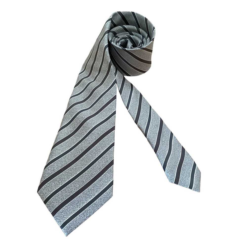 Canali CANALI 1934 Current Gray Striped Silk Tie … - image 2