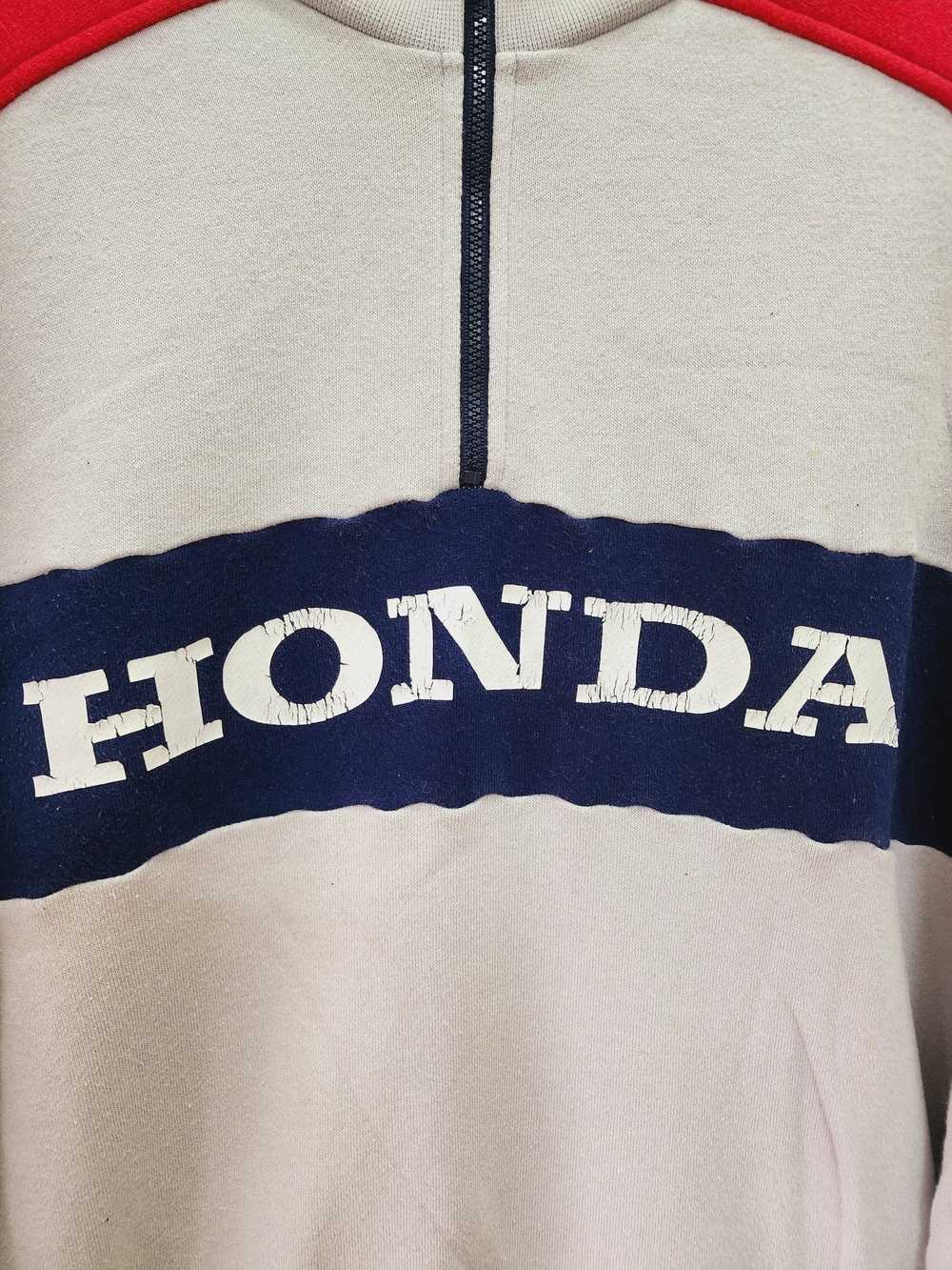 Honda × Racing × Vintage Vintage Honda Half Zip S… - image 4