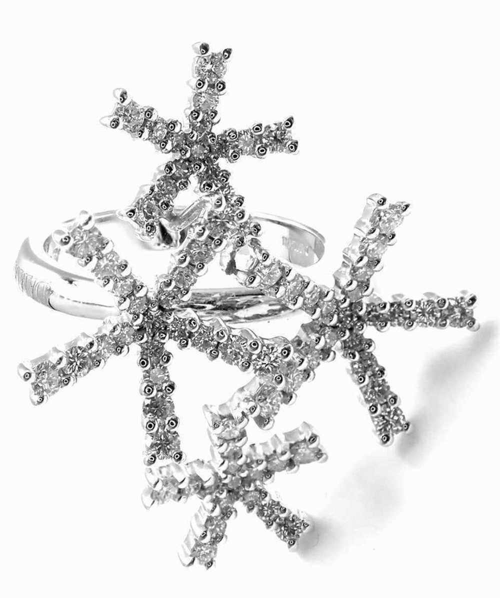 Other Damiani Diamond Flower 18k White Gold Cockt… - image 5