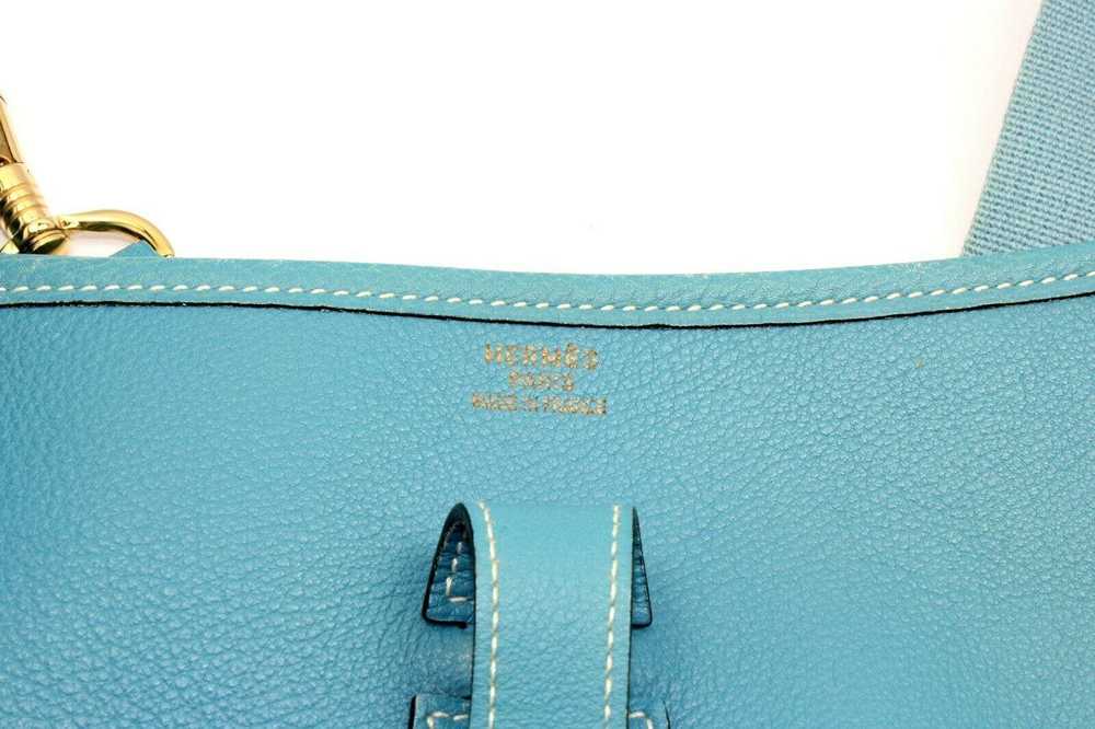 Hermes Hermes Evelyne Blue Jean Clemence Leather … - image 9