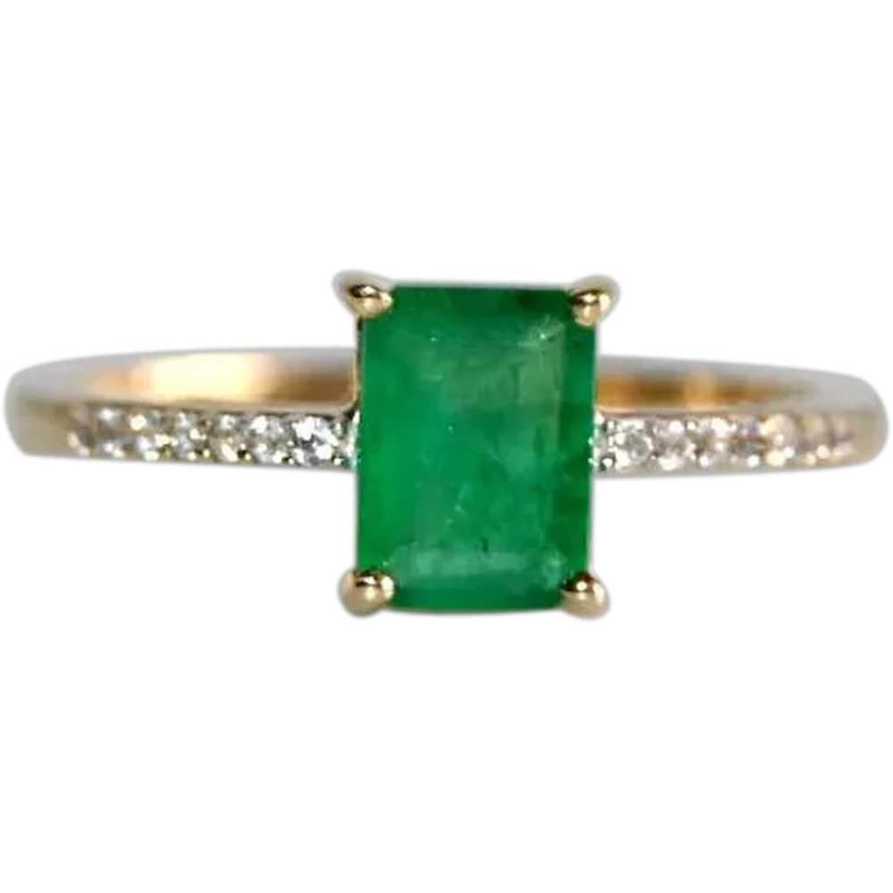 Emerald cut Emerald Forever Gold Ring 1.01ct - image 1