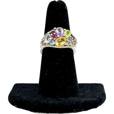 Sterling Silver Multiple Gemstones Ring