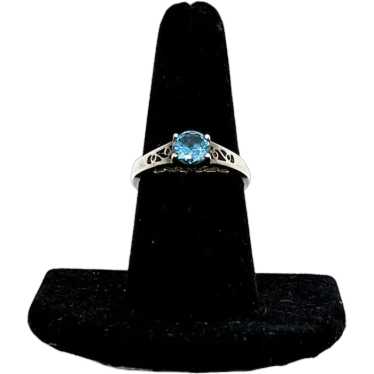Sterling Silver Cobalt Blue Spinel Chaton Ring - image 1