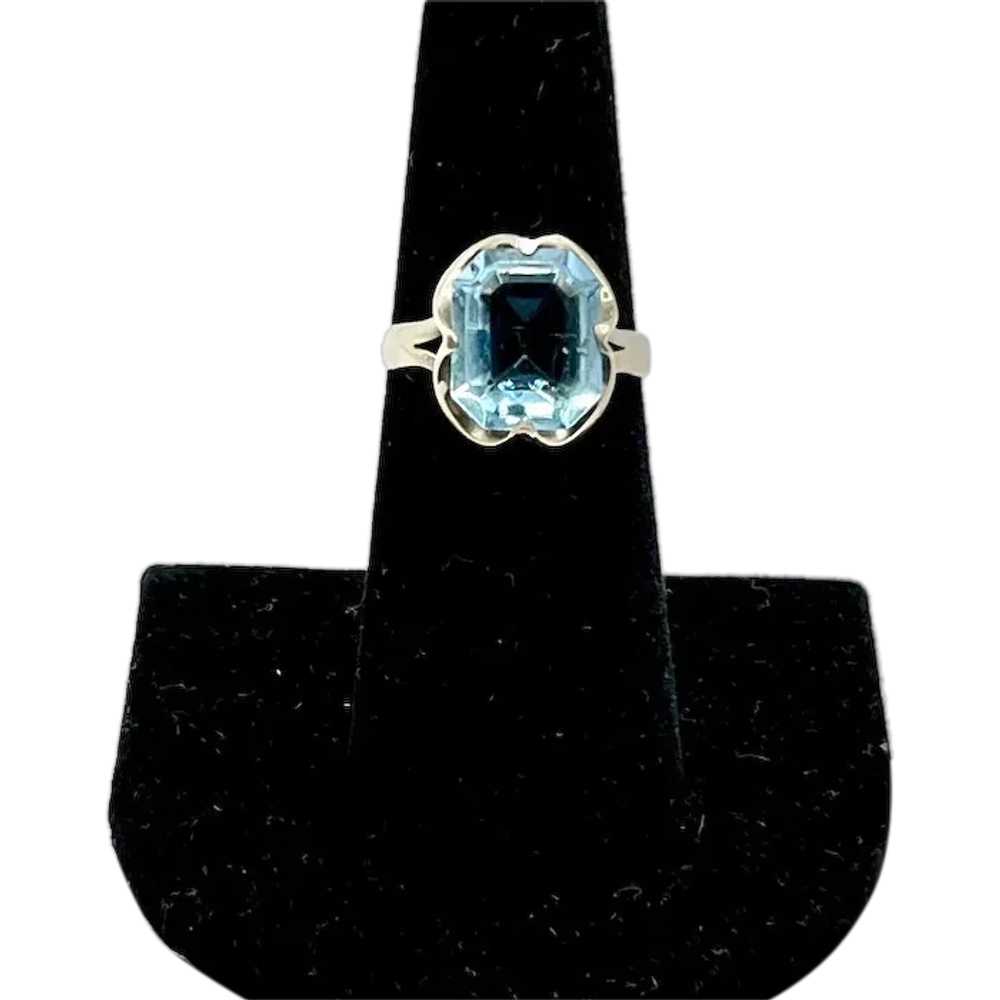 Sterling Silver Blue Tourmaline Fashion Ring - image 1