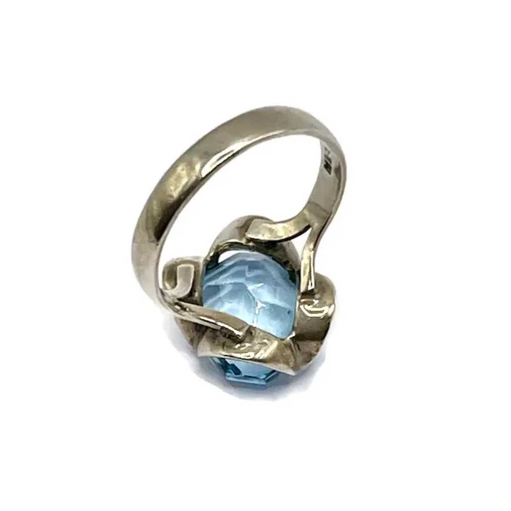 Sterling Silver Blue Tourmaline Fashion Ring - image 2
