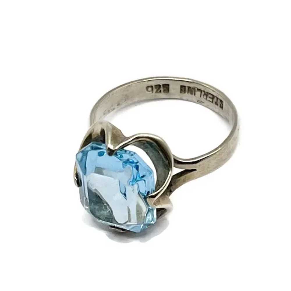 Sterling Silver Blue Tourmaline Fashion Ring - image 4